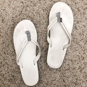 White Rainbow sandals with Swarovski Crystals